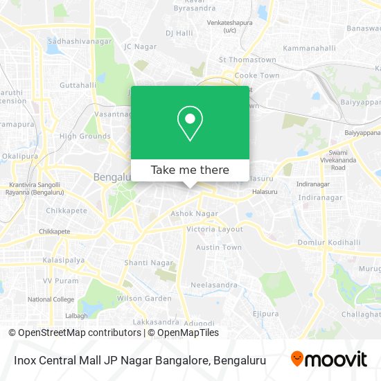 Inox Central Mall JP Nagar Bangalore map