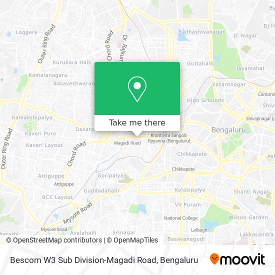 Bescom W3 Sub Division-Magadi Road map