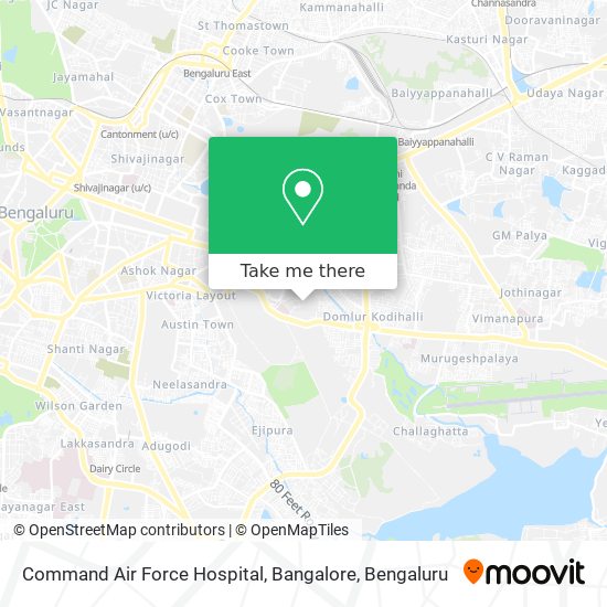 Command Air Force Hospital, Bangalore map