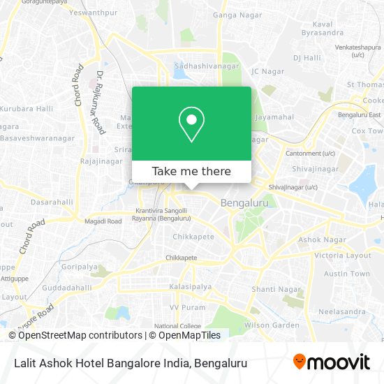 Lalit Ashok Hotel Bangalore India map