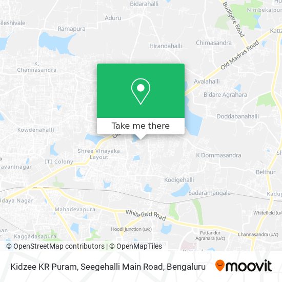 Kidzee KR Puram, Seegehalli Main Road map
