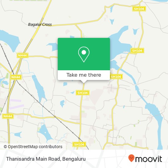 Thanisandra Main Road map