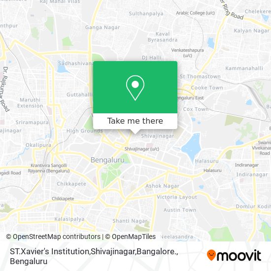 ST.Xavier's Institution,Shivajinagar,Bangalore. map