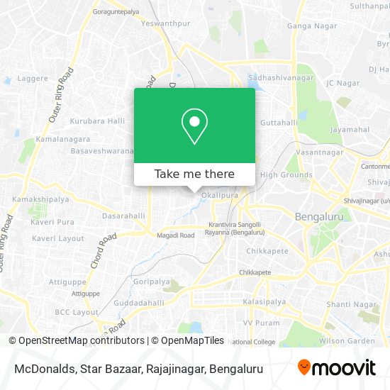 McDonalds, Star Bazaar, Rajajinagar map