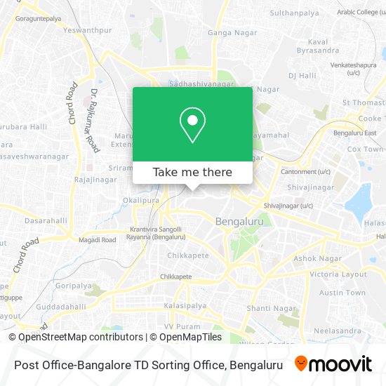 Post Office-Bangalore TD Sorting Office map