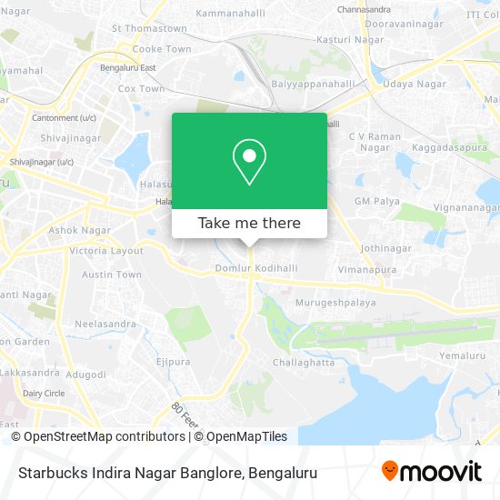 Starbucks Indira Nagar Banglore map