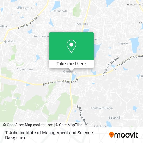 T John Institute of Management and Science map