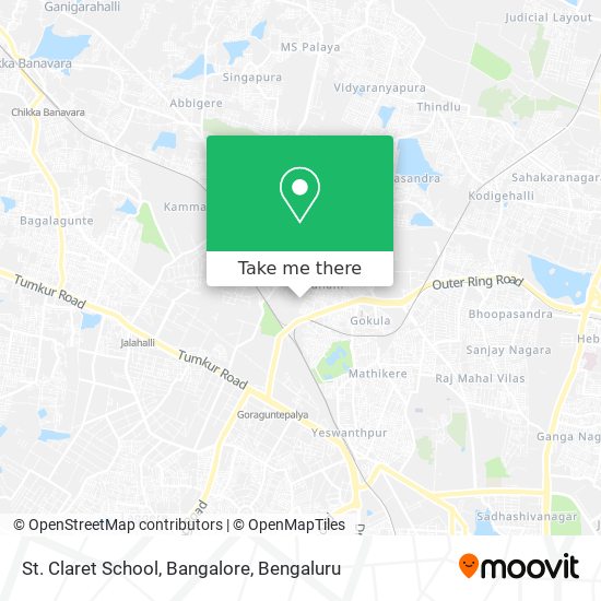 St. Claret School, Bangalore map