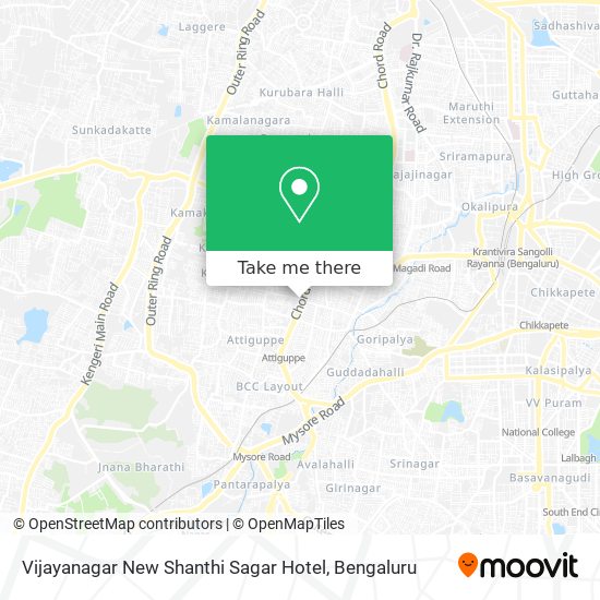 Vijayanagar New Shanthi Sagar Hotel map