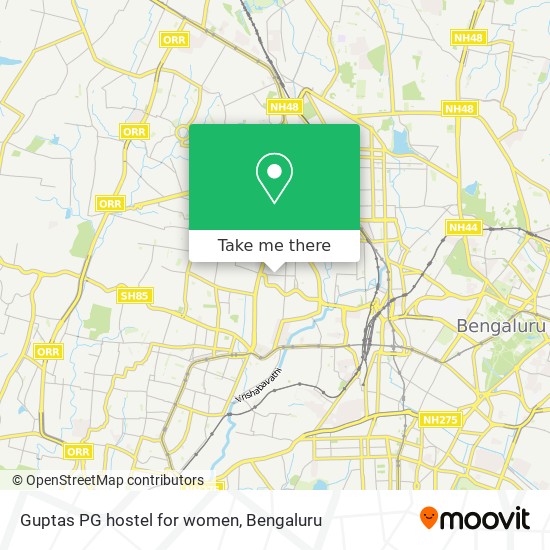 Guptas PG hostel for women map