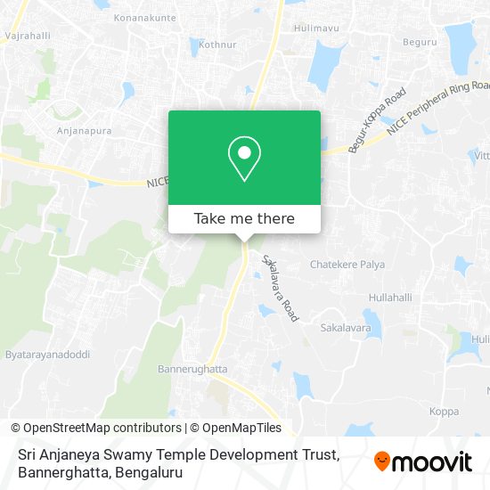 Sri Anjaneya Swamy Temple Development Trust, Bannerghatta map