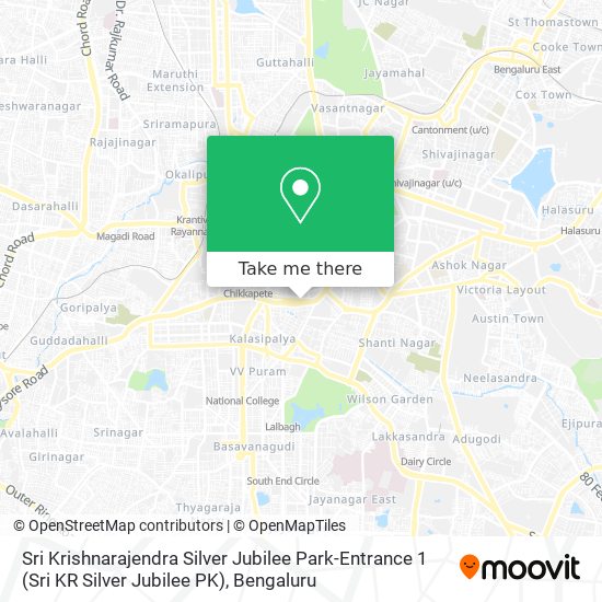 Sri Krishnarajendra Silver Jubilee Park-Entrance 1 (Sri KR Silver Jubilee PK) map
