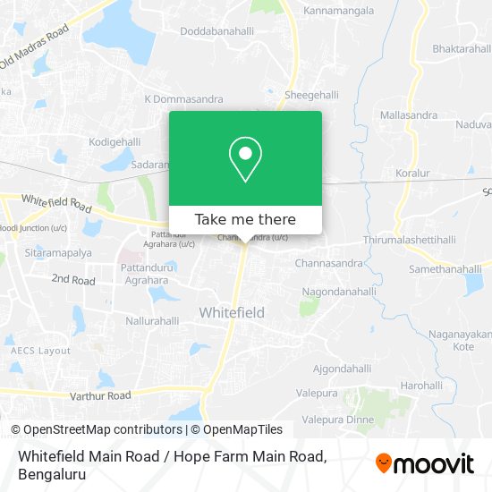 Whitefield Main Road / Hope Farm Main Road map