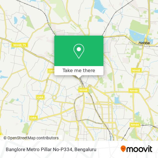 Banglore Metro Pillar No-P334 map