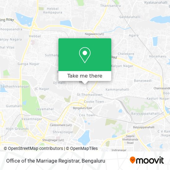Office of the Marriage Registrar map