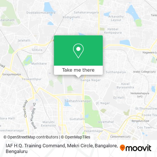 IAF H.Q. Training Command, Mekri Circle, Bangalore map