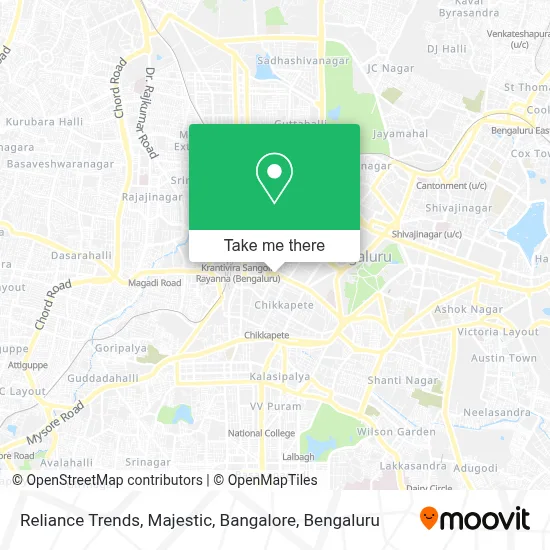 Reliance Trends, Majestic, Banglore map