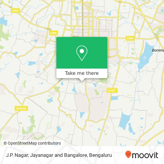 J.P. Nagar, Jayanagar and Bangalore map