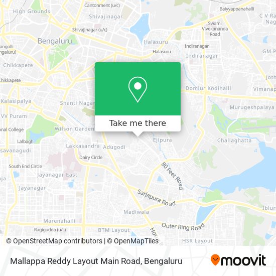 Mallappa Reddy Layout Main Road map