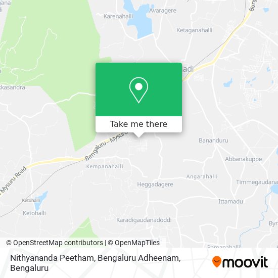 Nithyananda Peetham, Bengaluru Adheenam map