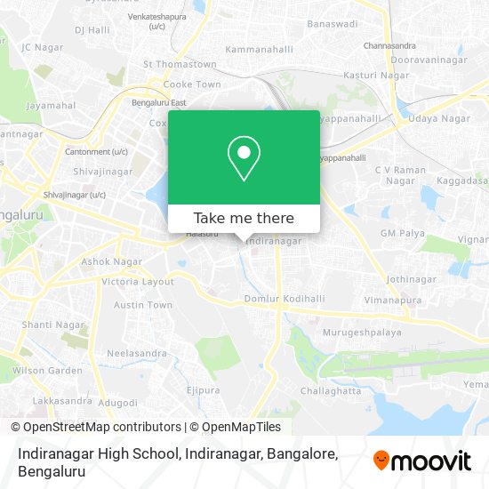 Indiranagar High School, Indiranagar, Bangalore map