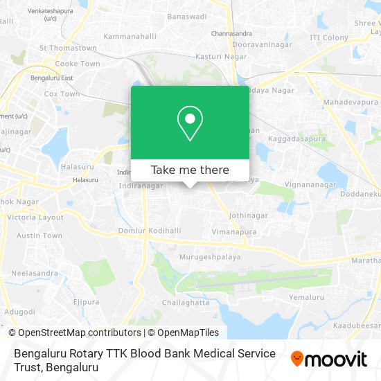 Bengaluru Rotary TTK Blood Bank Medical Service Trust map