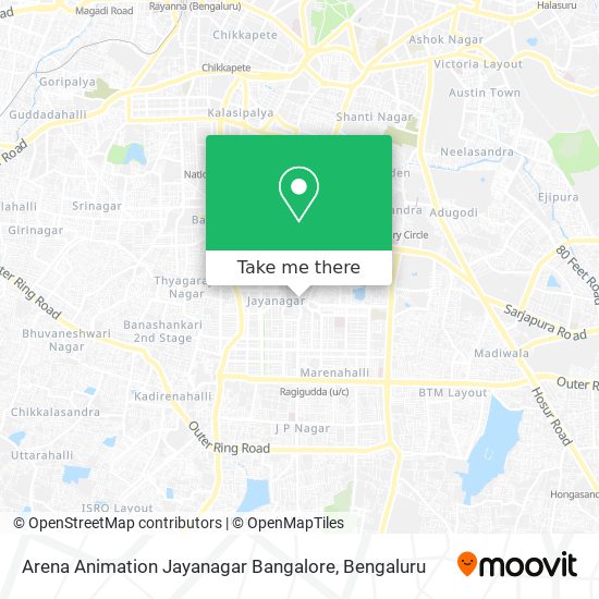 How to get to Arena Animation Jayanagar Bangalore in Pattabhirama Nagar by  Bus or Metro?