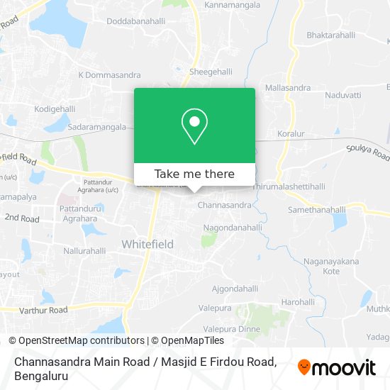 Channasandra Main Road / Masjid E Firdou Road map