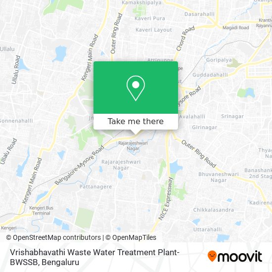 Vrishabhavathi Waste Water Treatment Plant-BWSSB map