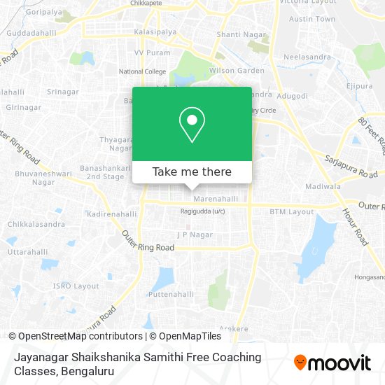 Jayanagar Shaikshanika Samithi Free Coaching Classes map