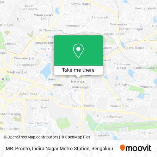 MR. Pronto, Indira Nagar Metro Station map