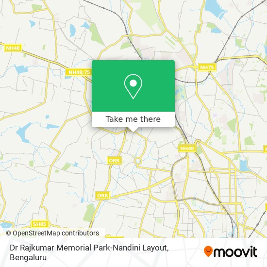 Dr Rajkumar Memorial Park-Nandini Layout map