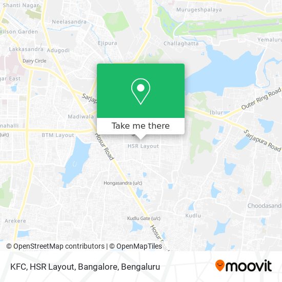 KFC, HSR Layout, Bangalore map