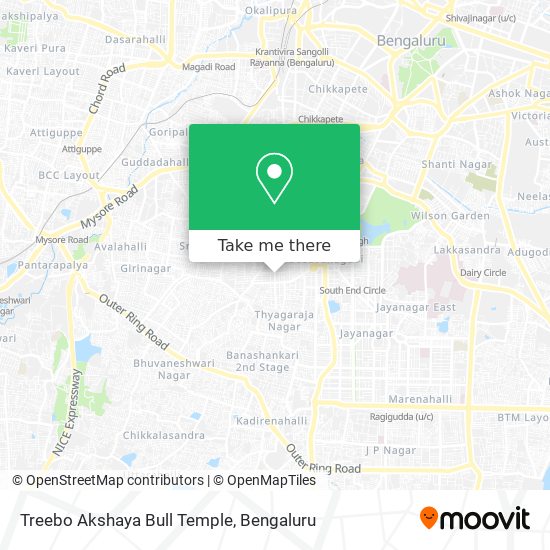Treebo Akshaya Bull Temple map