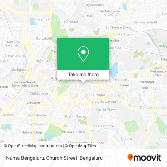 Numa Bengaluru, Church Street map