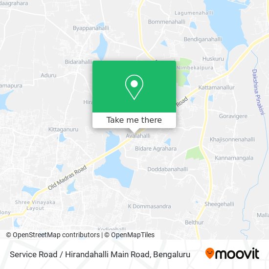 Service Road / Hirandahalli Main Road map