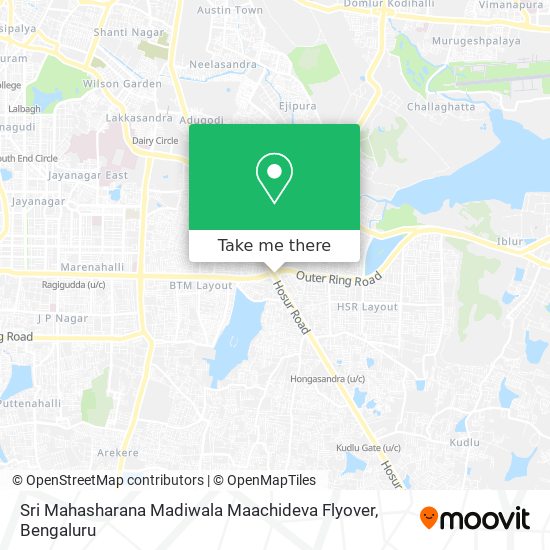 Sri Mahasharana Madiwala Maachideva Flyover map