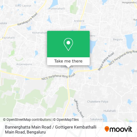 Bannerghatta Main Road / Gottigere Kembathalli Main Road map