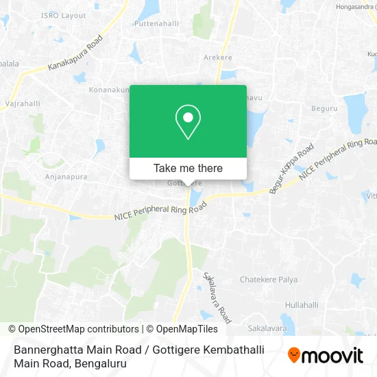 Bannerghatta Main Road / Gottigere Kembathalli Main Road map