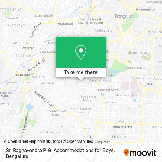 Sri Raghavendra P. G. Accommodations for Boys map