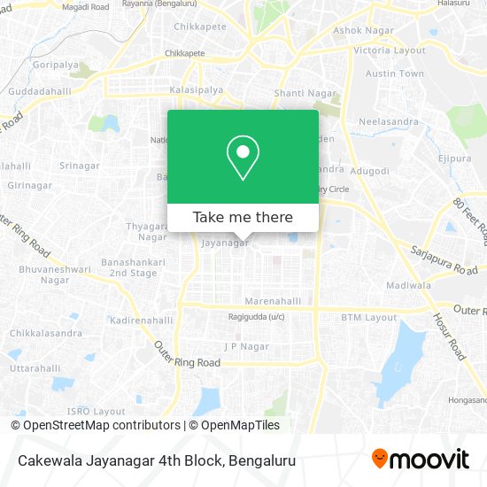 Cakewala Jayanagar 4th Block map
