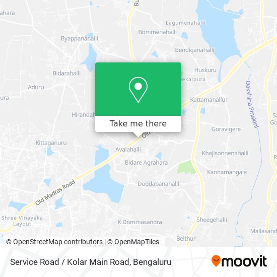 Bangalore To Kolar Route Map How To Get To Service Road / Kolar Main Road In Bengaluru By Bus?