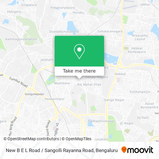 New B E L Road / Sangolli Rayanna Road map