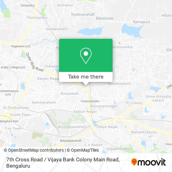 7th Cross Road / Vijaya Bank Colony Main Road map