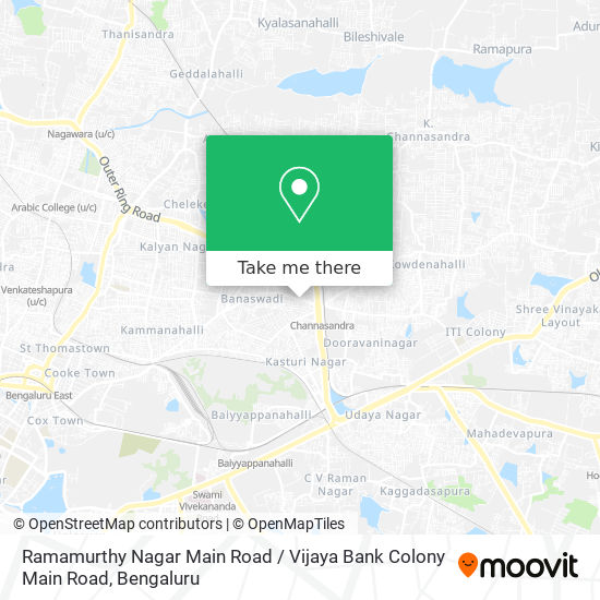 Ramamurthy Nagar Main Road / Vijaya Bank Colony Main Road map