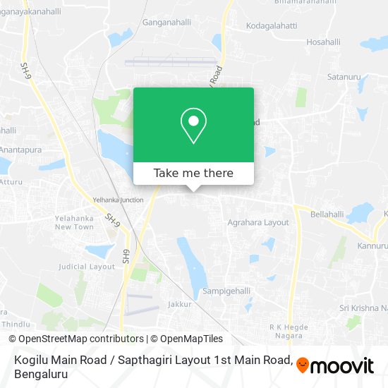 Kogilu Main Road / Sapthagiri Layout 1st Main Road map