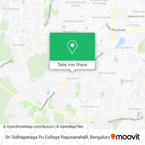 Sri Sidhaganaga Pu College Raguvanahalli map