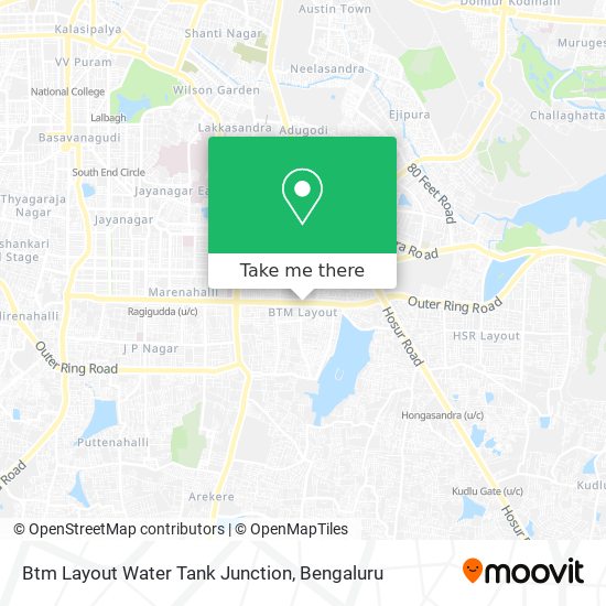 Btm Layout Water Tank Junction map