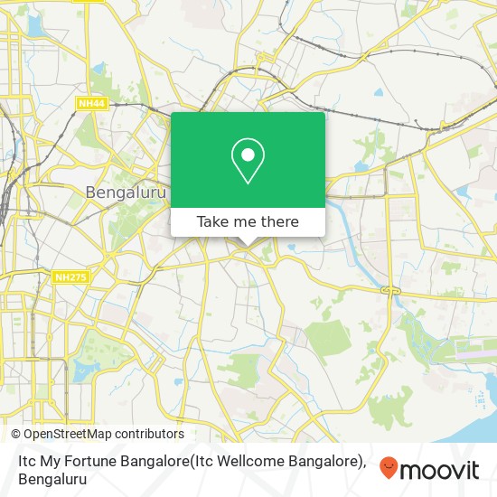 Itc My Fortune Bangalore(Itc Wellcome Bangalore) map