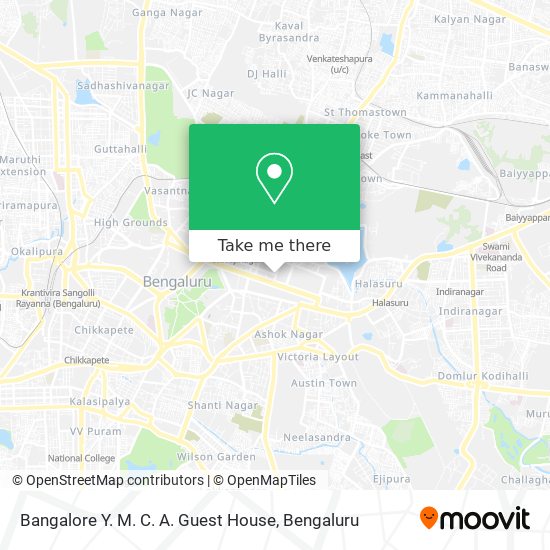 Bangalore Y. M. C. A. Guest House map